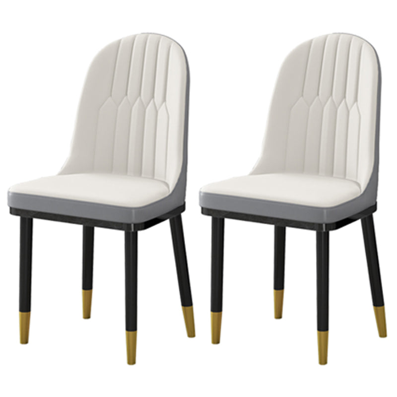 Sillas de comedor estilo Glam Sillas Parsons sin brazos con patas de metal