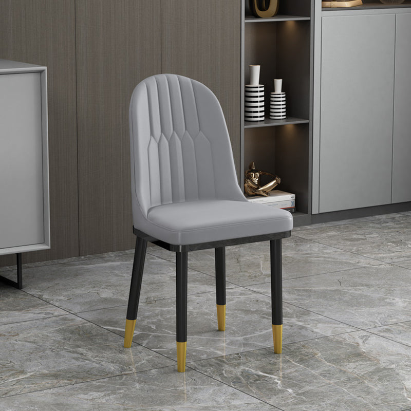 Sillas de comedor estilo Glam Sillas Parsons sin brazos con patas de metal