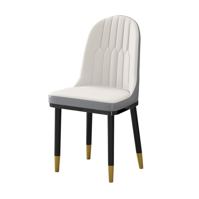 Sillas de comedor estilo Glam Sillas Parsons sin brazos con patas de metal