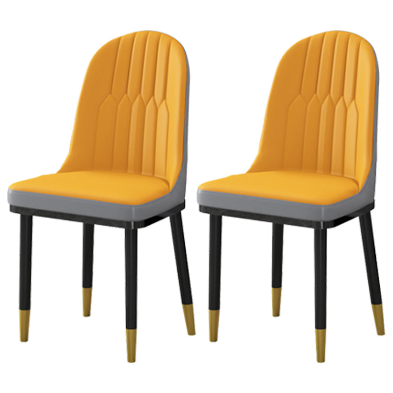 Sillas de comedor estilo Glam Sillas Parsons sin brazos con patas de metal