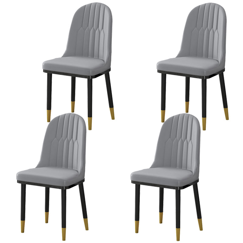 Sillas de comedor estilo Glam Sillas Parsons sin brazos con patas de metal