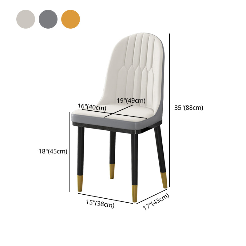 Sillas de comedor estilo Glam Sillas Parsons sin brazos con patas de metal