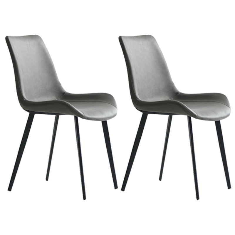 Sillas de comedor estilo moderno Sillas auxiliares sin brazos para cocina con patas de metal