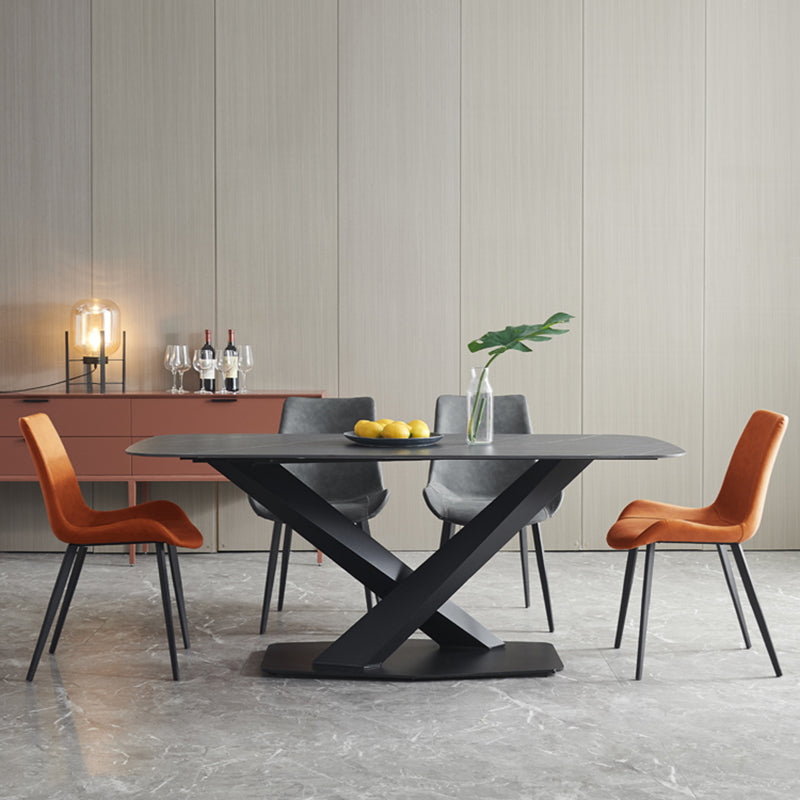 Sillas de comedor estilo moderno Sillas auxiliares sin brazos para cocina con patas de metal