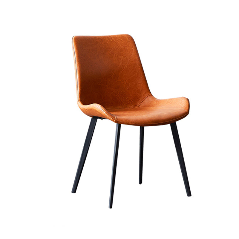 Chaises de salle à manger de style contemporain, chaises d'appoint sans accoudoirs pour cuisine avec pieds en métal