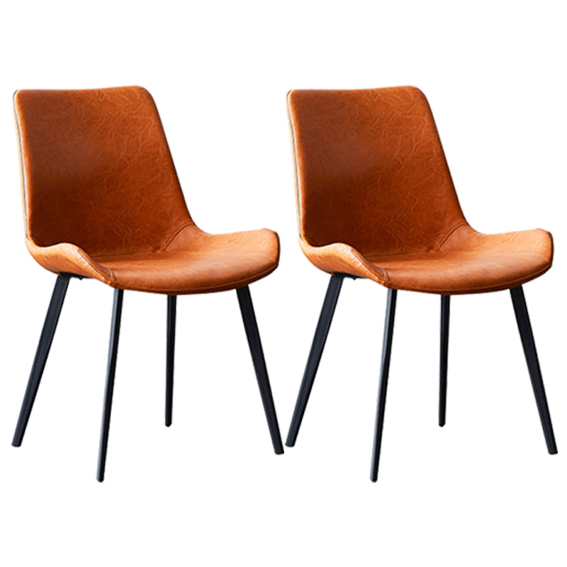 Sillas de comedor estilo moderno Sillas auxiliares sin brazos para cocina con patas de metal