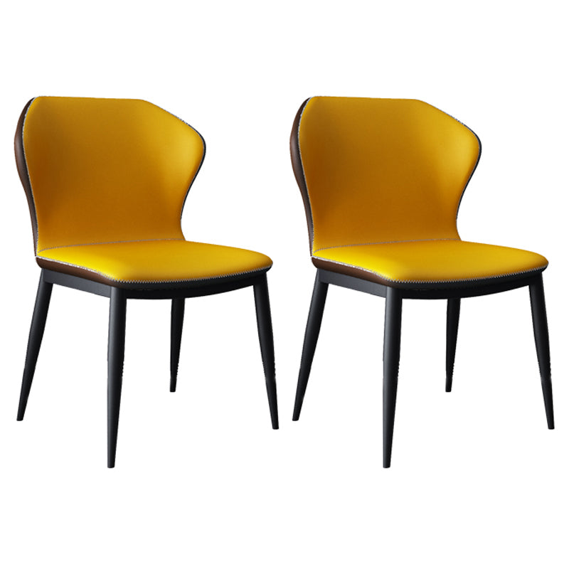 Contemporary Dining Chair Armless Metal Wingback Chairs for Kitchen