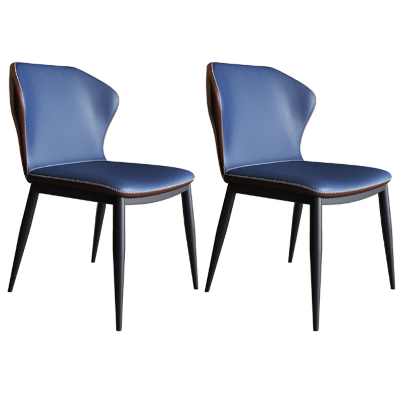 Contemporary Dining Chair Armless Metal Wingback Chairs for Kitchen