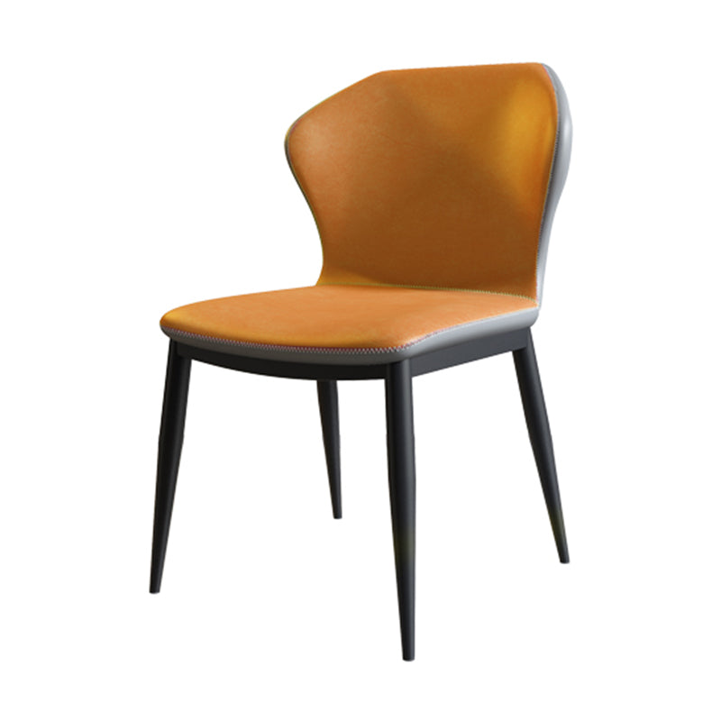 Contemporary Dining Chair Armless Metal Wingback Chairs for Kitchen
