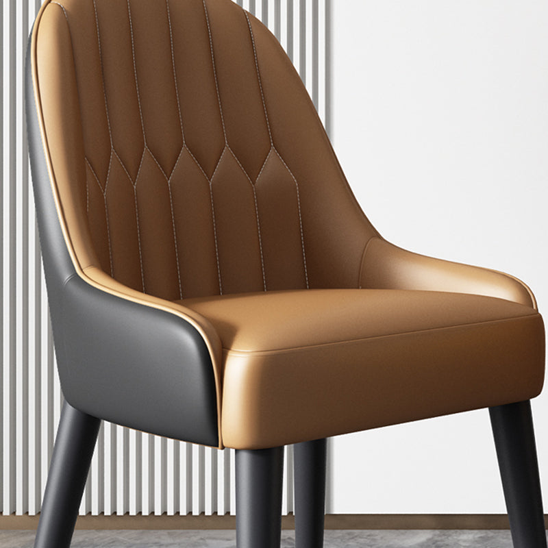 Silla de comedor de estilo nórdico, silla Parsons con brazo de metal para cocina