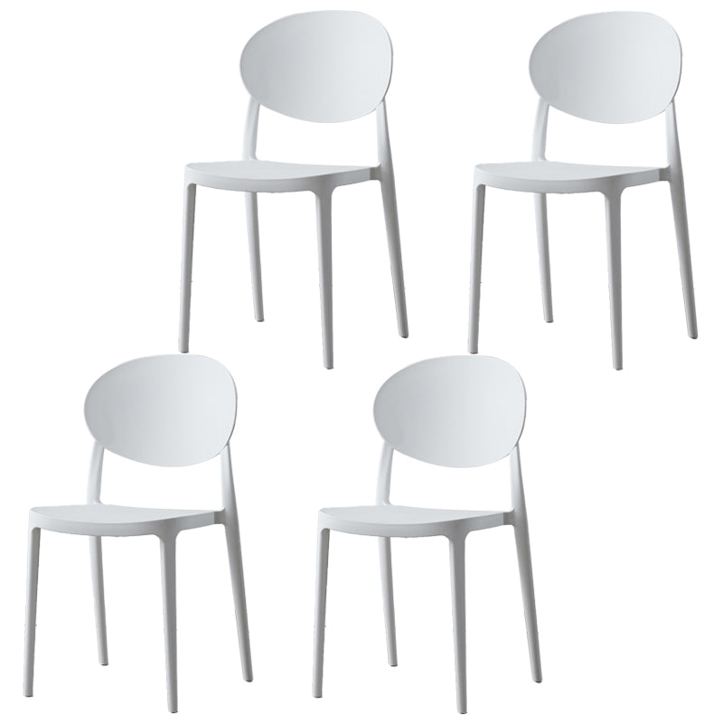 Silla de comedor de plástico mate con respaldo abierto para restaurante escandinavo