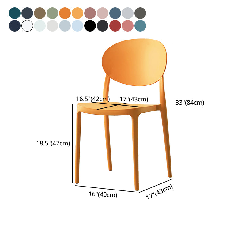 Silla de comedor de plástico mate con respaldo abierto para restaurante escandinavo