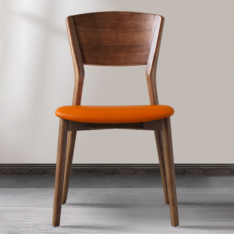 Silla de comedor de madera moderna con respaldo abierto, silla lateral para uso doméstico