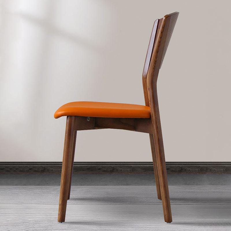 Silla de comedor de madera moderna con respaldo abierto, silla lateral para uso doméstico