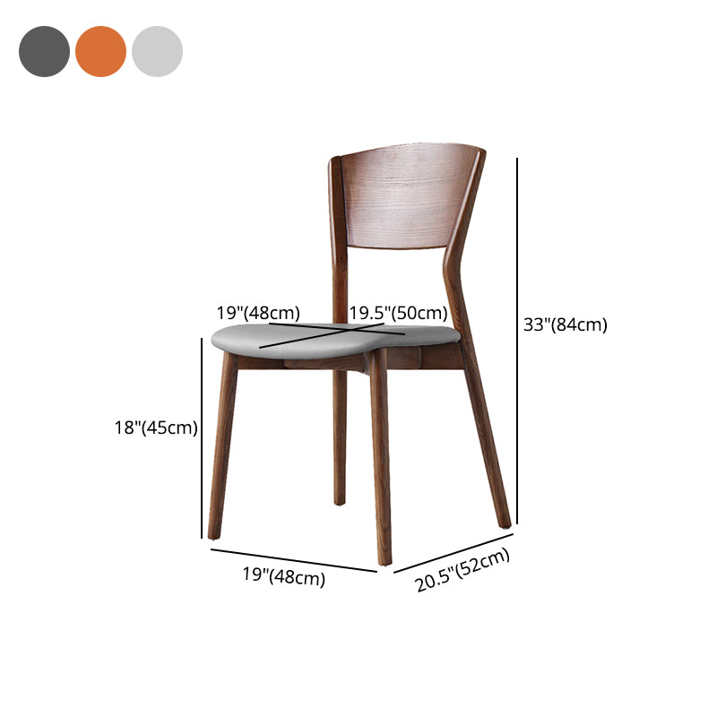 Silla de comedor de madera moderna con respaldo abierto, silla lateral para uso doméstico