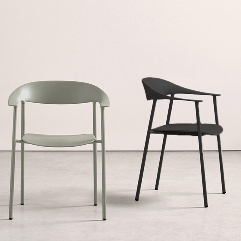 Silla de comedor de metal moderno, sillones de comedor apilables para restaurante