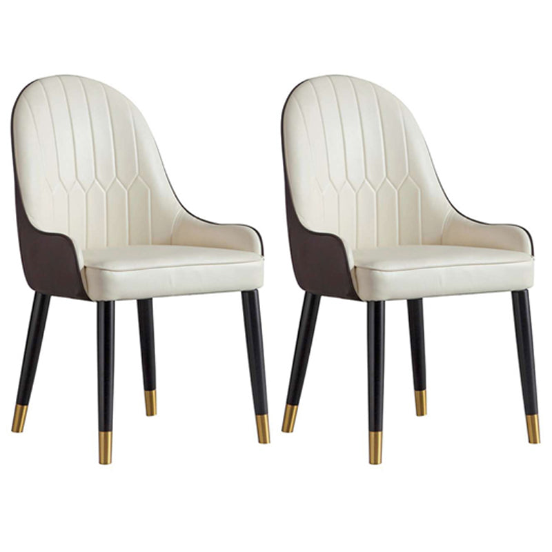 Accueil Fauteuil scandinave Chaise de salle à manger rembourrée Parsons en métal