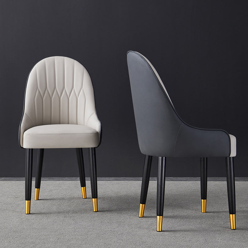 Inicio Sillón escandinavo Silla de comedor tapizada Parsons de metal