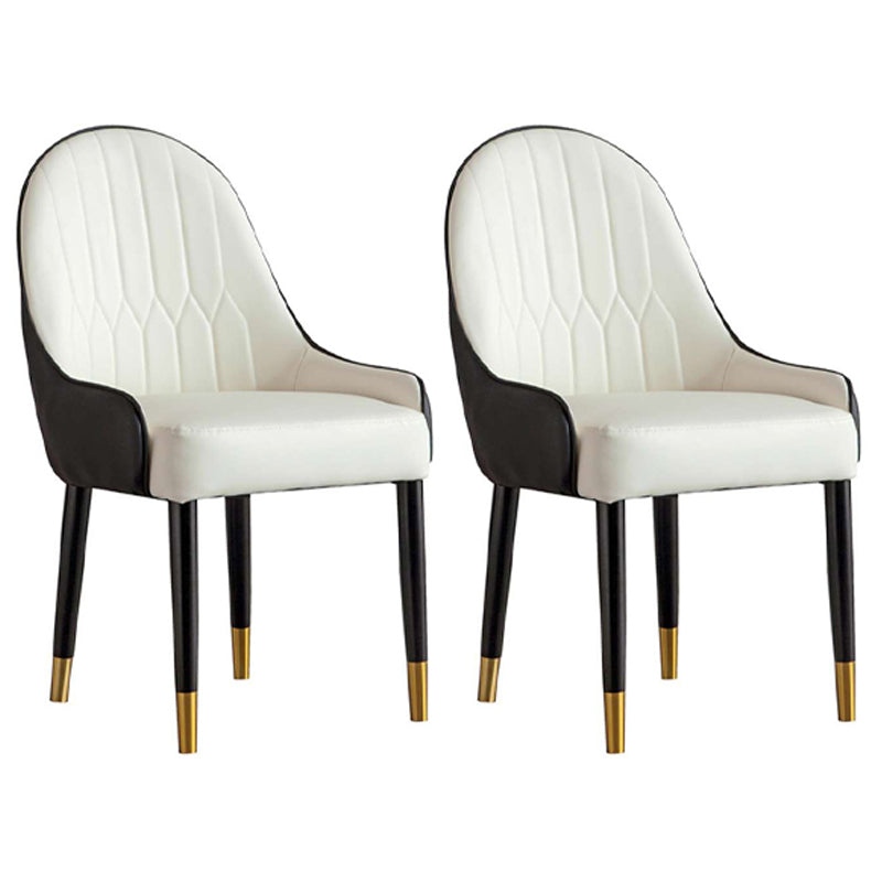 Accueil Fauteuil scandinave Chaise de salle à manger rembourrée Parsons en métal