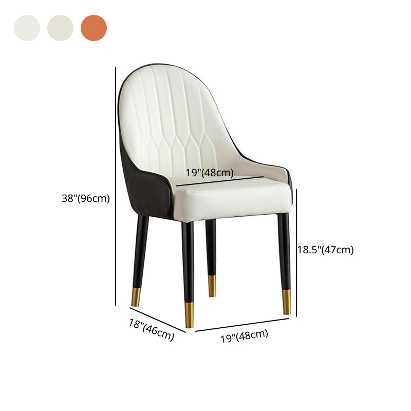 Inicio Sillón escandinavo Silla de comedor tapizada Parsons de metal