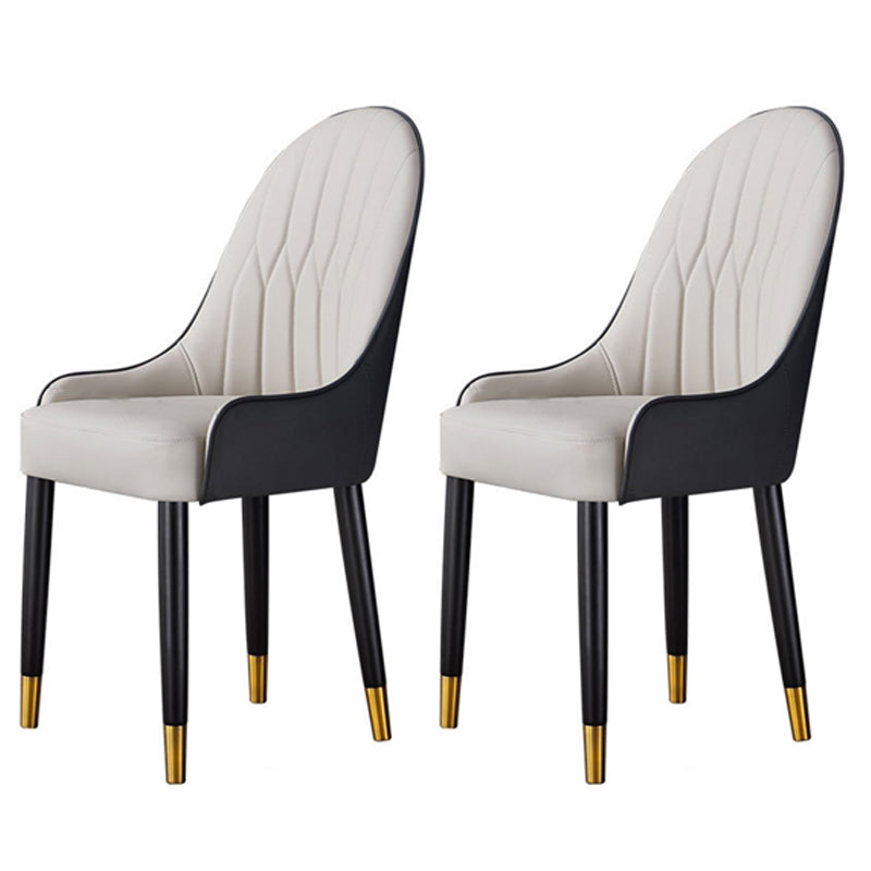 Accueil Fauteuil scandinave Chaise de salle à manger Parsons rembourrée en métal