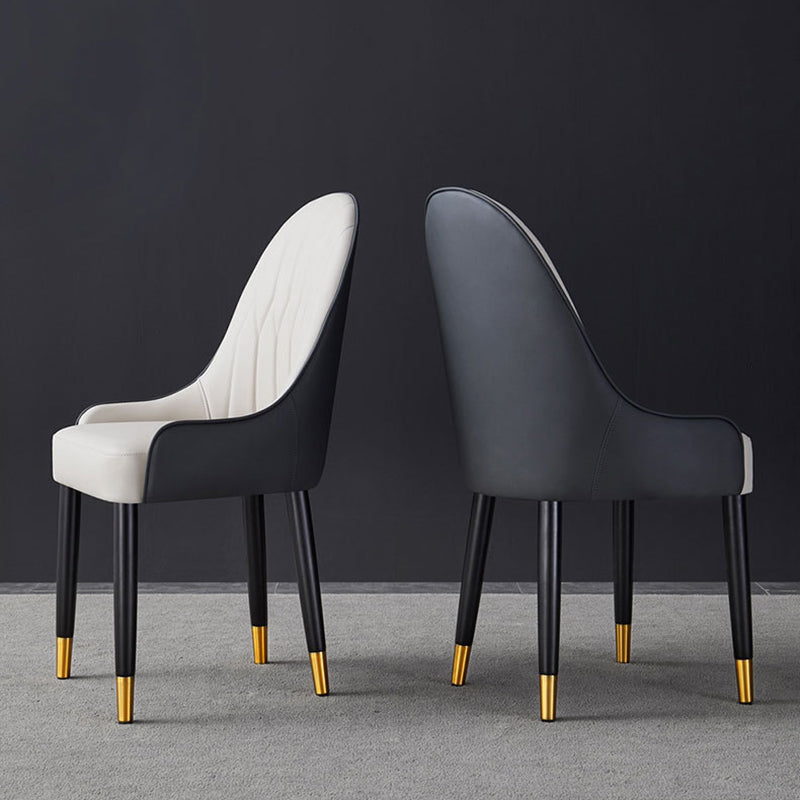 Inicio Sillón escandinavo Silla de comedor Parsons tapizada en metal