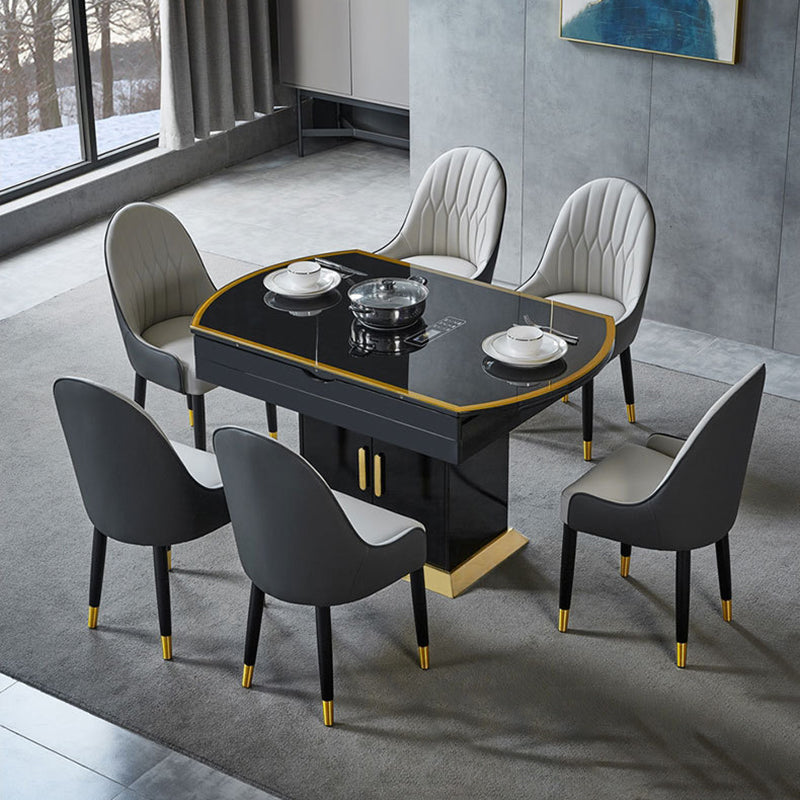 Inicio Sillón escandinavo Silla de comedor Parsons tapizada en metal