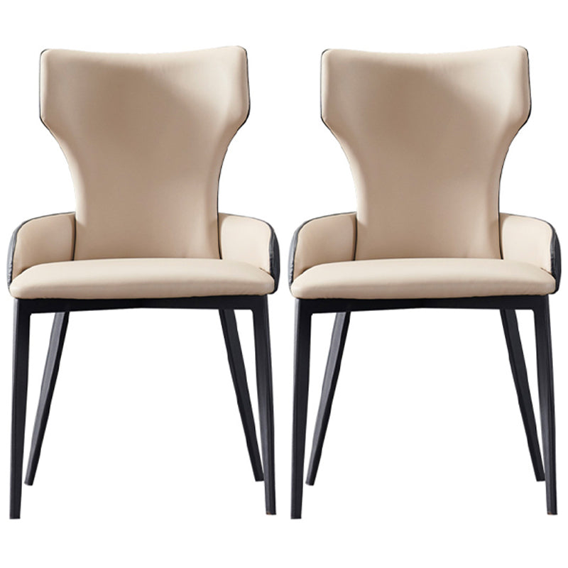 Chaise de salle à manger en métal tapissée par Wingback de fauteuil à la maison contemporaine