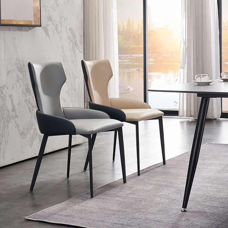 Silla tapizada con respaldo hogareño contemporáneo del comedor del metal del sillón