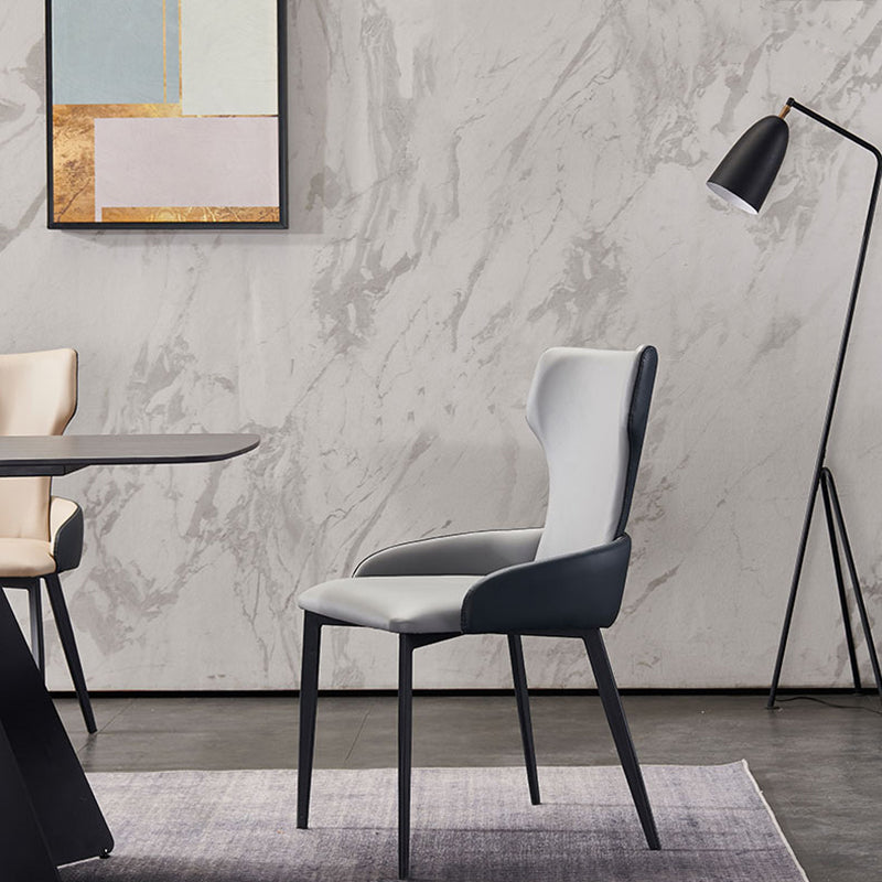 Silla tapizada con respaldo hogareño contemporáneo del comedor del metal del sillón