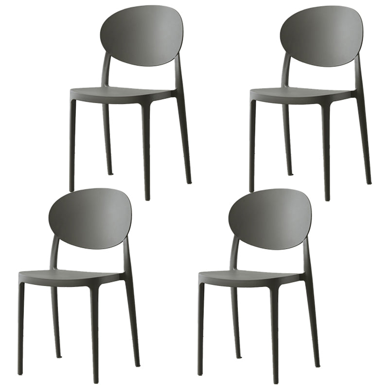 Silla de comedor de plástico escandinavo con respaldo abierto y acabado mate