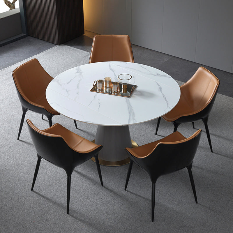 Modern Leather Dining Room Chair Arm Metal Dining Chairs for Restaurant