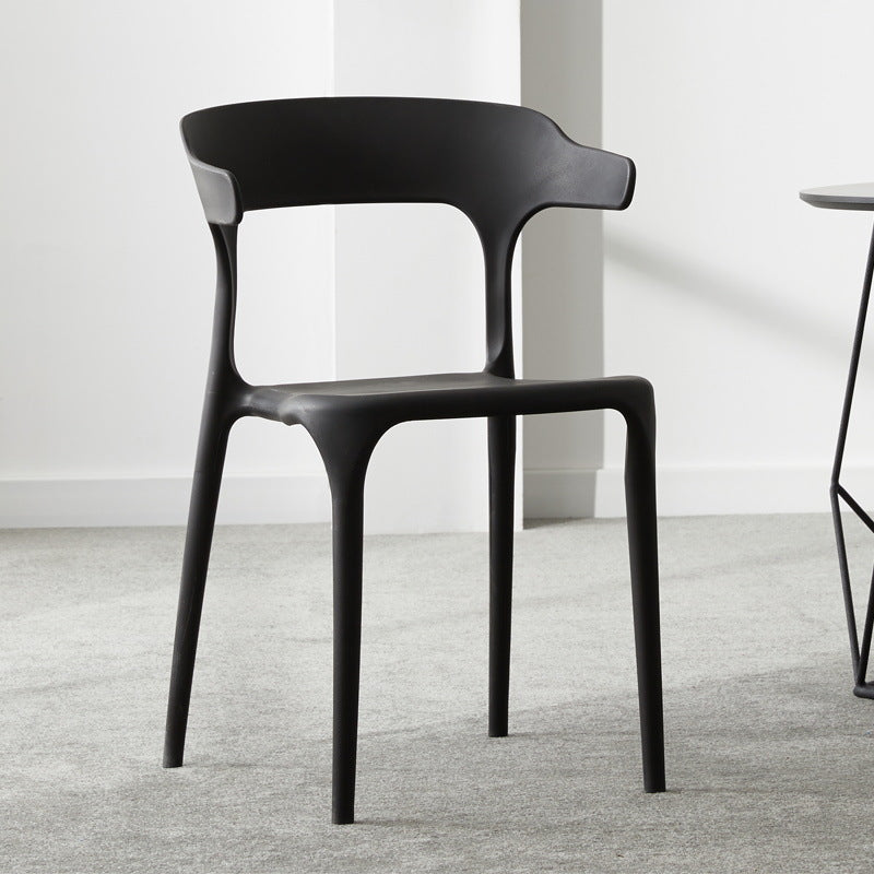 Chaise d'appoint empilable en plastique scandinave, dossier ouvert, finition mate, chaise de salle à manger