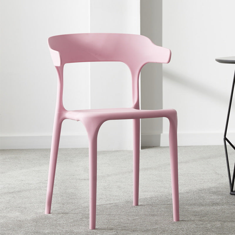 Chaise d'appoint empilable en plastique scandinave, dossier ouvert, finition mate, chaise de salle à manger