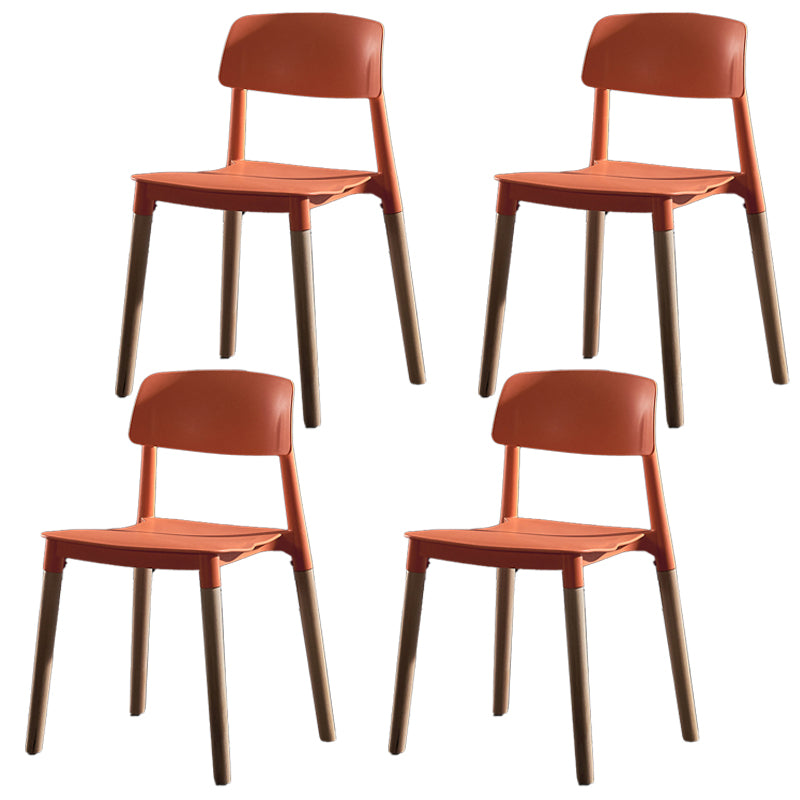 Scandinavian Wood Restaurant Side Chair Open Back Matte Finish Dining Chair