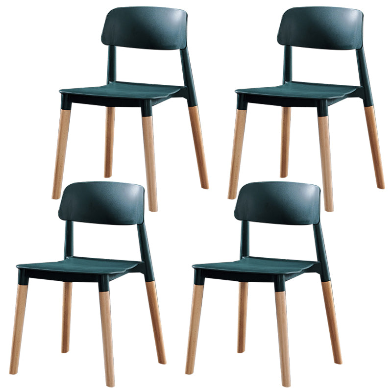 Scandinavian Wood Restaurant Side Chair Open Back Matte Finish Dining Chair