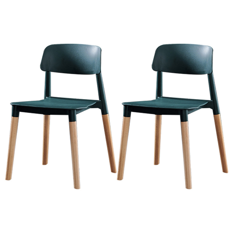 Scandinavian Wood Restaurant Side Chair Open Back Matte Finish Dining Chair