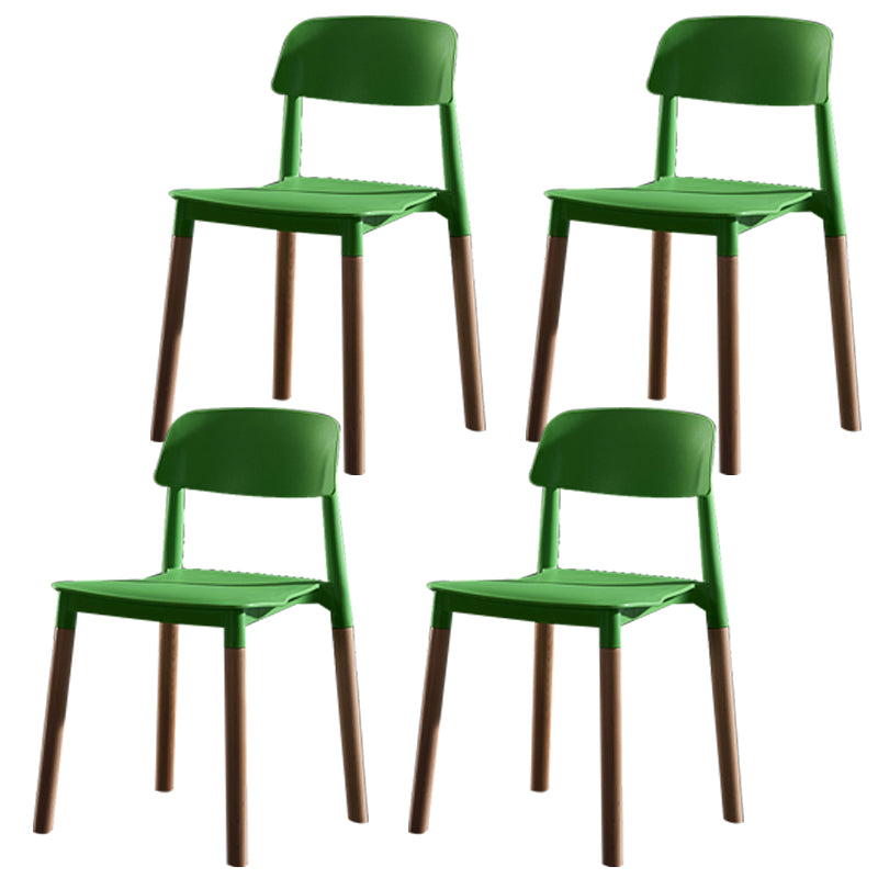 Scandinavian Wood Restaurant Side Chair Open Back Matte Finish Dining Chair