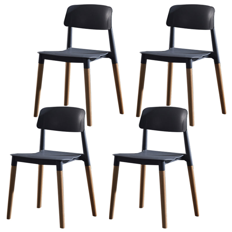 Scandinavian Wood Restaurant Side Chair Open Back Matte Finish Dining Chair
