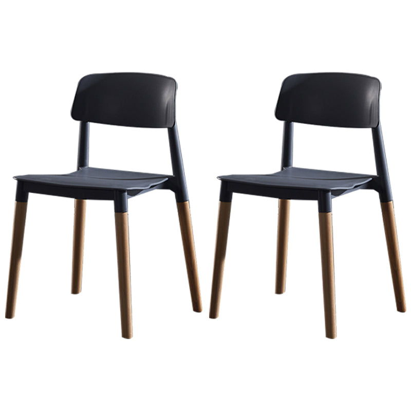 Scandinavian Wood Restaurant Side Chair Open Back Matte Finish Dining Chair