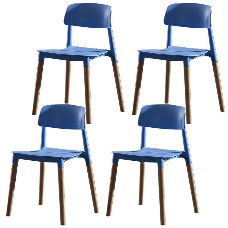 Scandinavian Wood Restaurant Side Chair Open Back Matte Finish Dining Chair