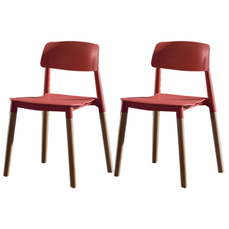 Scandinavian Wood Restaurant Side Chair Open Back Matte Finish Dining Chair