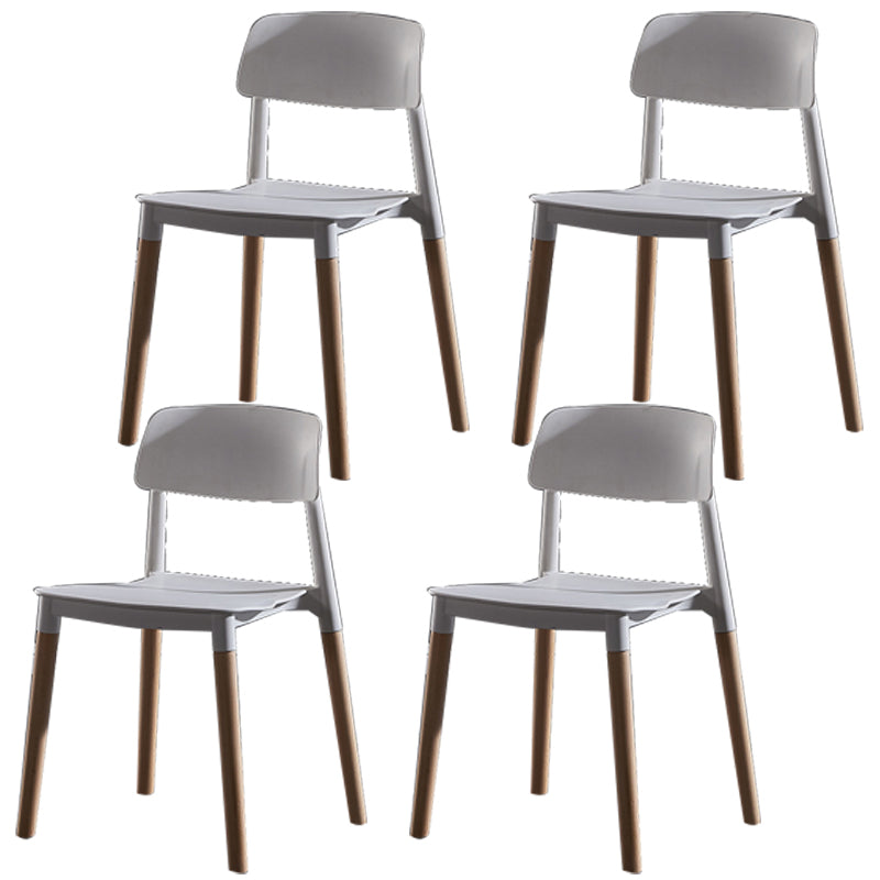Scandinavian Wood Restaurant Side Chair Open Back Matte Finish Dining Chair