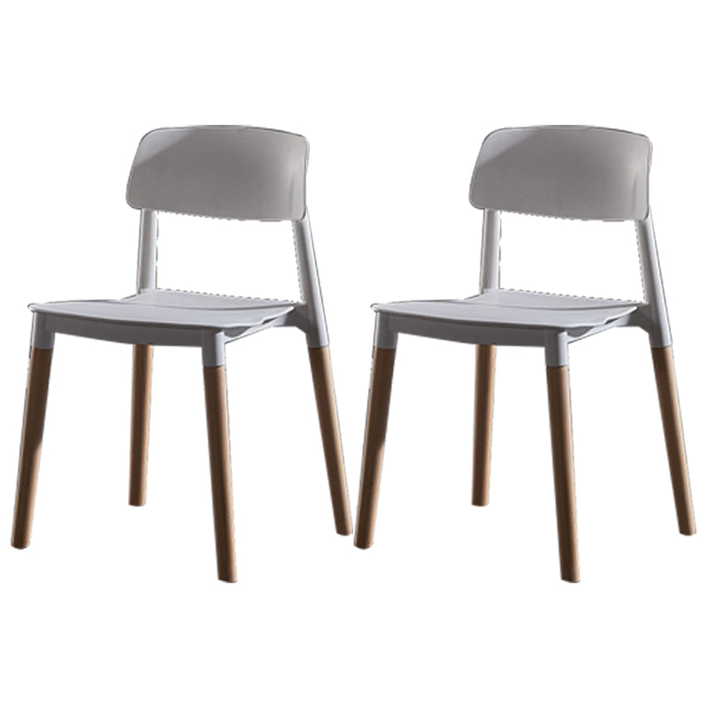 Scandinavian Wood Restaurant Side Chair Open Back Matte Finish Dining Chair