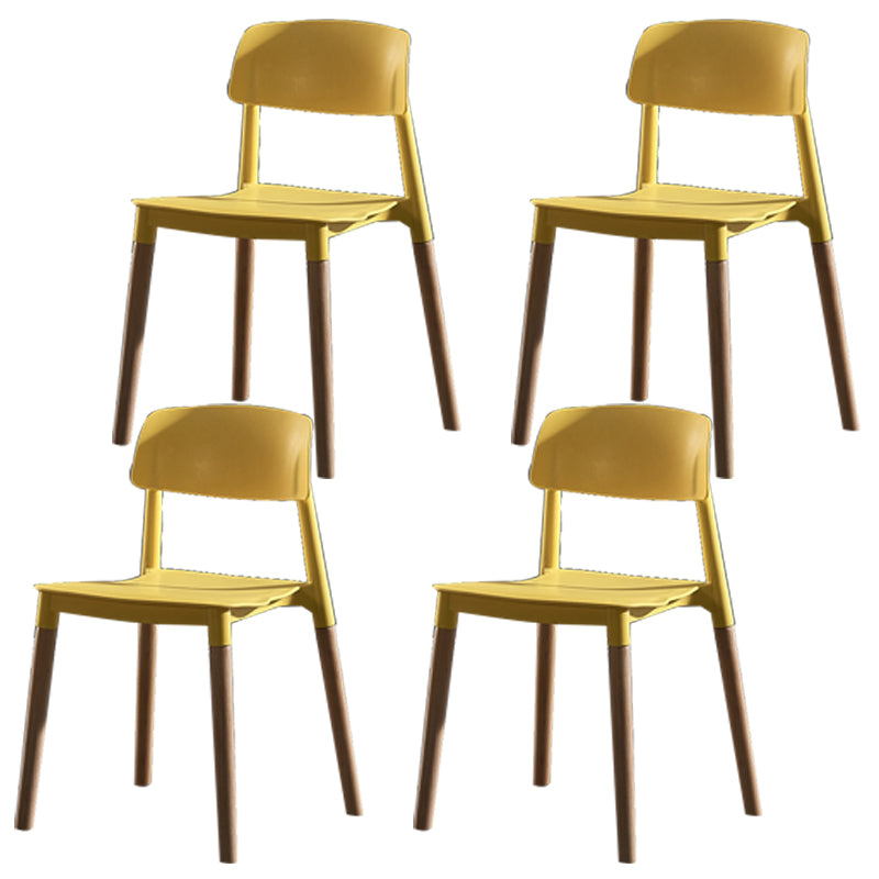 Scandinavian Wood Restaurant Side Chair Open Back Matte Finish Dining Chair
