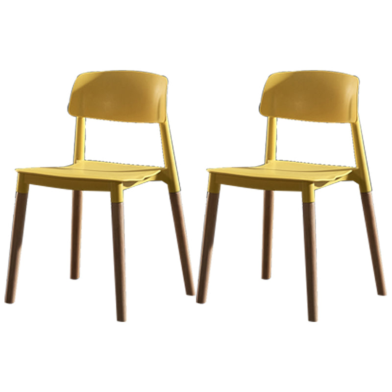 Scandinavian Wood Restaurant Side Chair Open Back Matte Finish Dining Chair