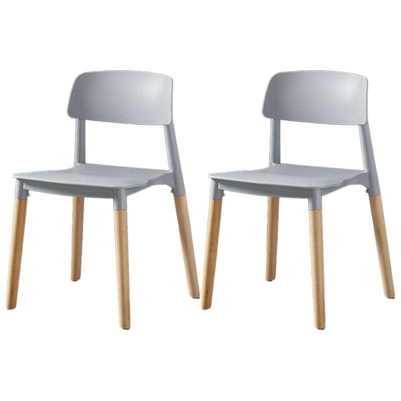 Scandinavian Wood Restaurant Side Chair Open Back Matte Finish Dining Chair