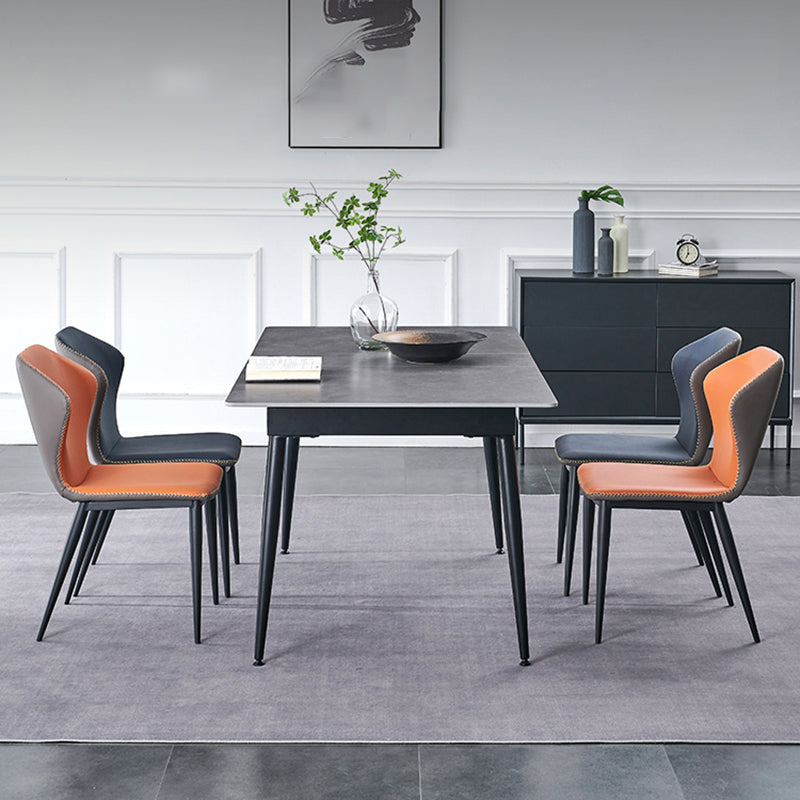 Silla moderna del comedor del metal Silla sin brazos Wingback para el restaurante