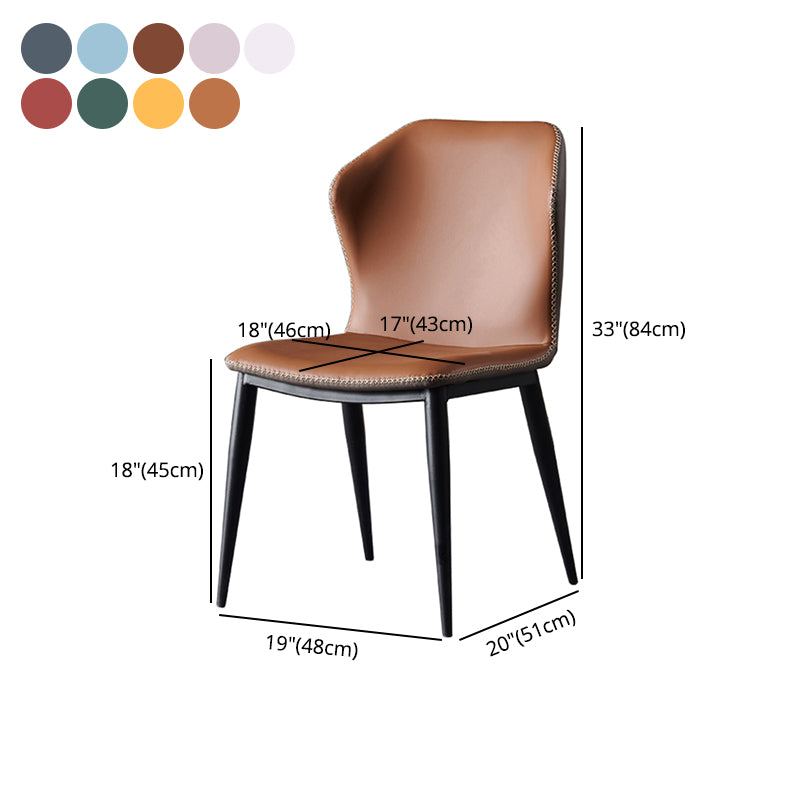 Silla moderna del comedor del metal Silla sin brazos Wingback para el restaurante