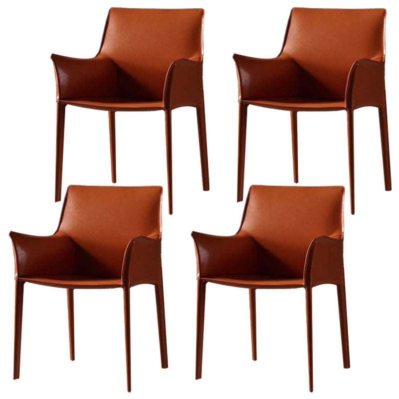 Modern Metal Dining Arm Chair Leather Dining Side Chair for Restaurant Use